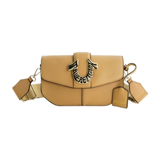 TRUE RELIGION SHOULDER BAG SIGNATURELOGO, CAMEL