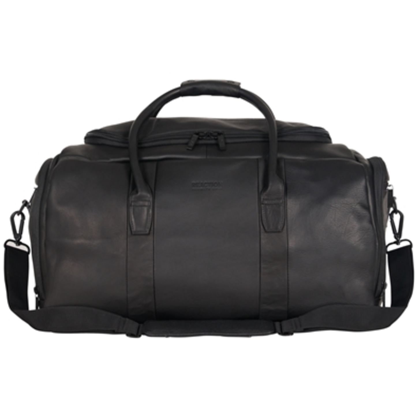 COLOMBIAN LEATHER DUFFLE BAG, BLACK