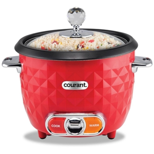 COURANT 10C RICE COOKER  AND  STEAMER - RED, RED
