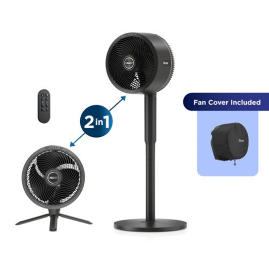 FLEXBREEZE INDOOR & OUTDOOR PEDESTAL & TABLE FAN W/ COVER