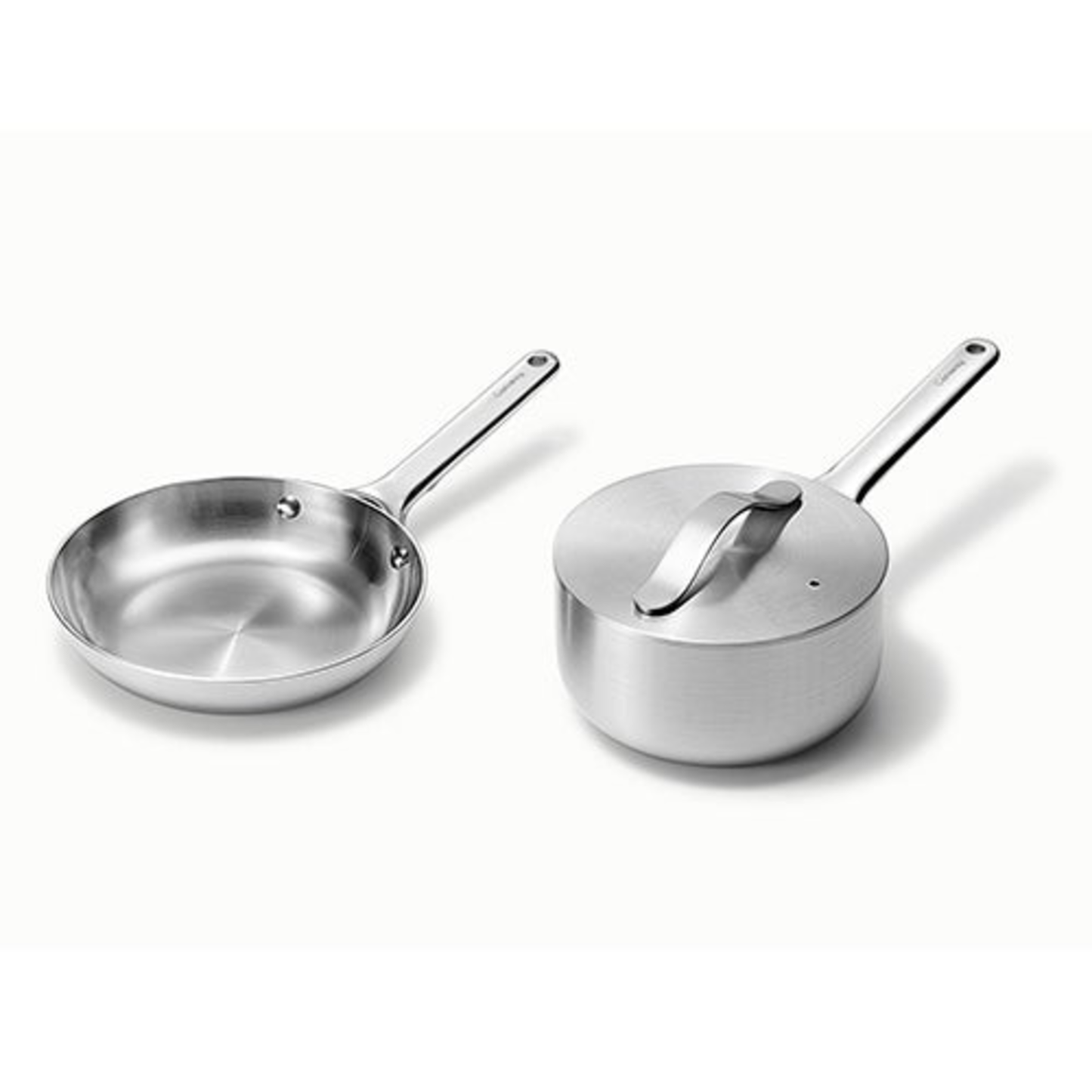 STAINLESS STEEL MINI DUOS COOKWARE SET - MINI FRY PAN & MINI SAUCEPAN