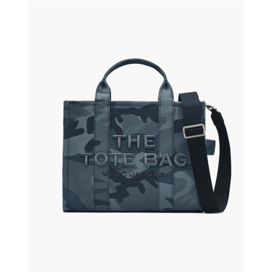 THE CAMO JACQUARD MEDIUM TOTE BAG, BLUE MULTI