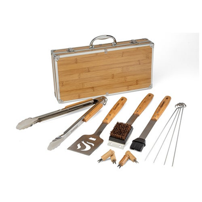 13PC BAMBOO HANDLE GRILL TOOL SET