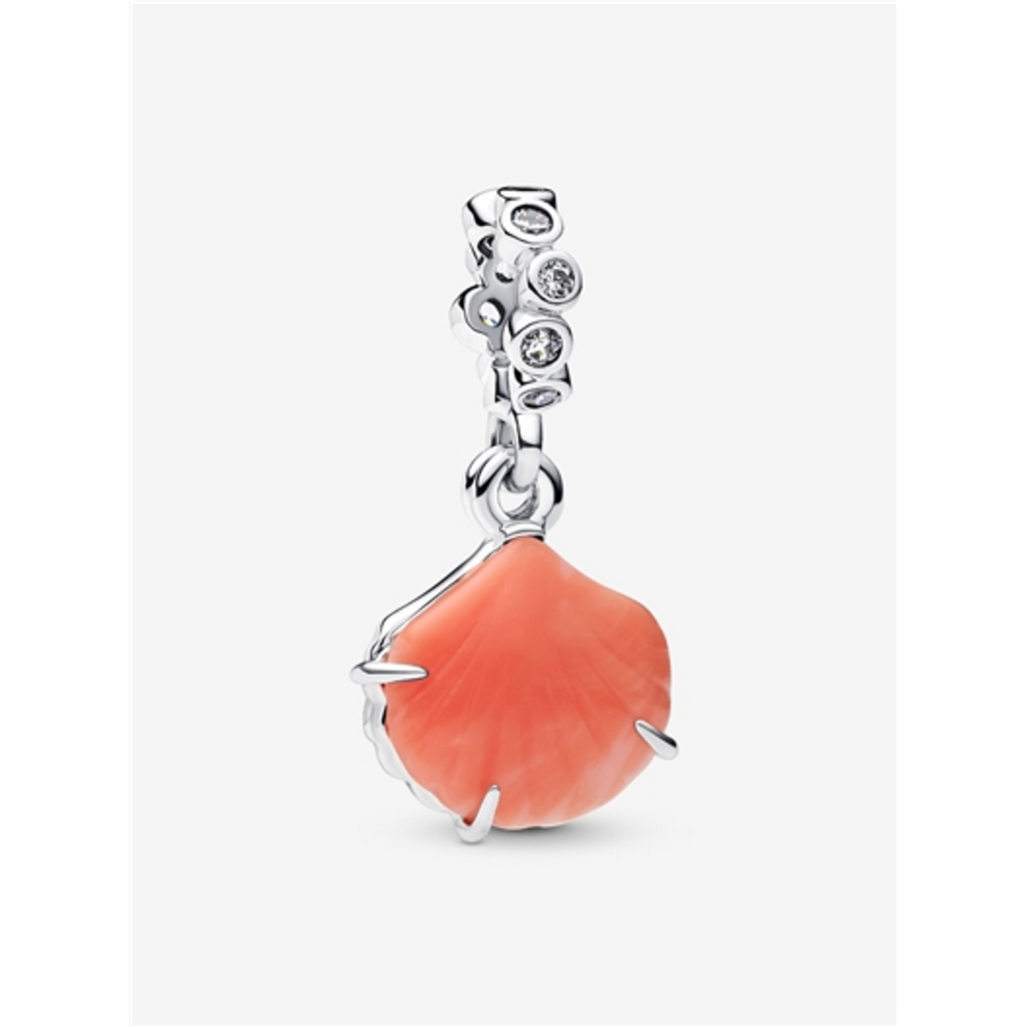 CORAL-COLORED SHELL DOUBLE DANGLE CHARM