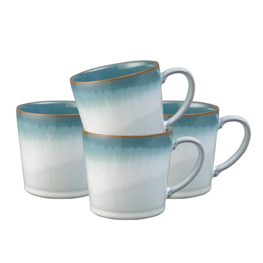 DENBY AZURE HAZE COUPE SET OF 4 MUGS