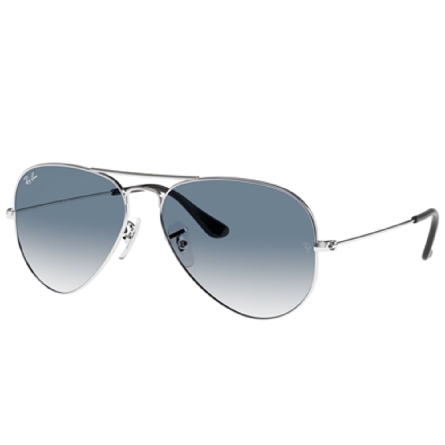 AVIATOR UNISEX NON-POLAR SUNGLASSES, SILVER/LIGHT BLUE GRADIENT, 58