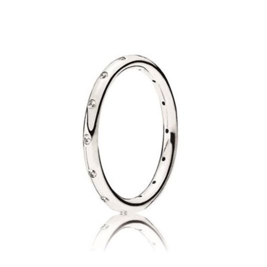 DROPLETS RING, CLEAR CZ, 7"