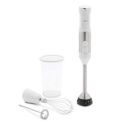VARIABLE SPEED IMMERSION HAND BLENDER W/ ATTACHMENTS WHITE