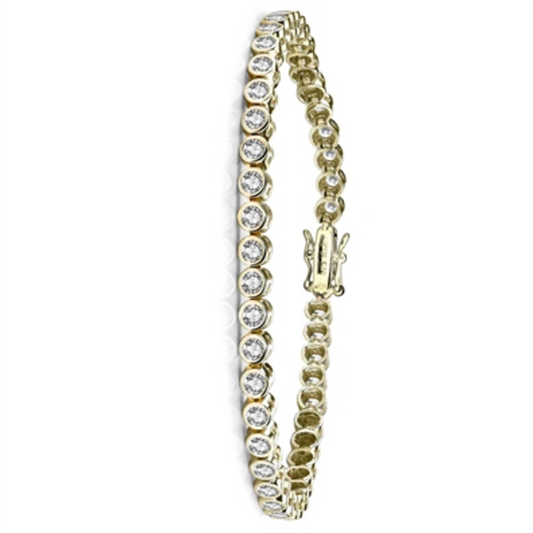 14K YELLOW GOLD CLASSIC TENNIS BRACELET, GOLD, 7"
