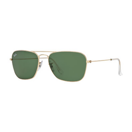 CARAVAN UNISEX NON-POLAR SUNGLASSES, GOLD FRAME/GREEN LENS, 58