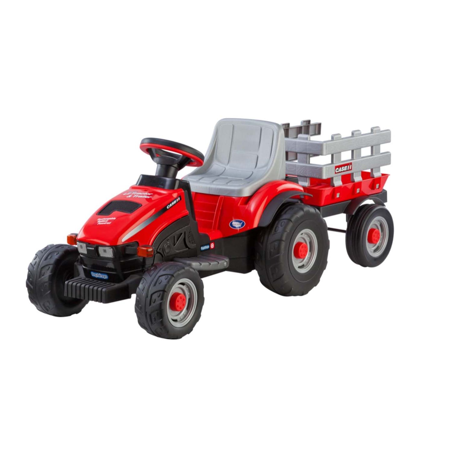 CASE IH LIL TRACTOR & TRAILER 6V RIDE-ON RED