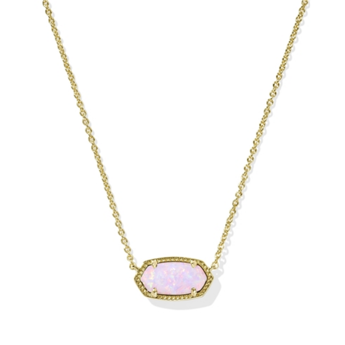 ELISA PENDANT NECKLACE, GOLD BLUSH PINK KYOCERA OPAL