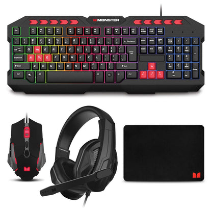 CAMPAIGN GAMING BUNDLE BLACK - KEYBOARD MOUSE HEADSET MOUSE PAD