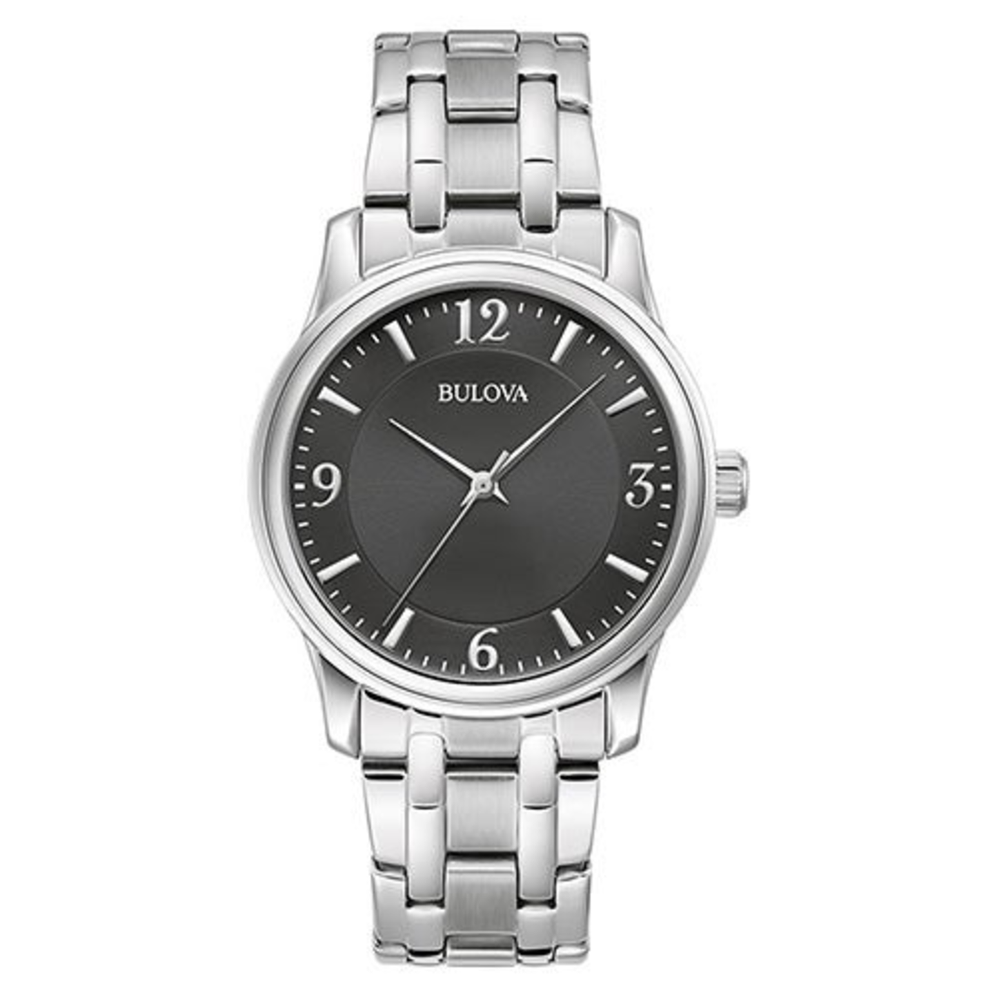 MENS CORPORATE COLLECTION SILVER-TONE STAINLESS STEEL WATCH BLACK DIAL