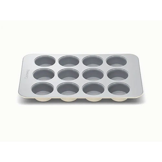 12 CUP NONSTICK CERAMIC MUFFIN PAN CREAM