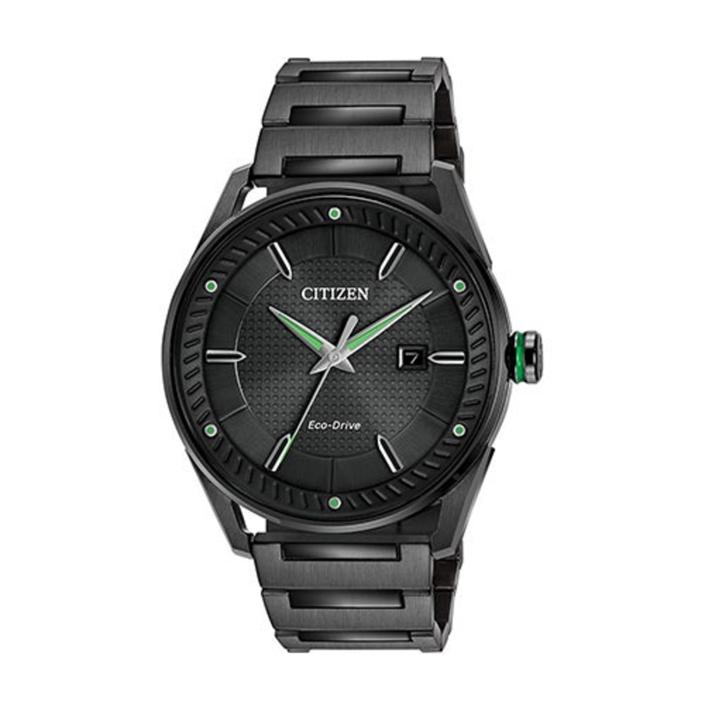 MENS ECO-DRIVE CTO BLACK ION-PLATED WATCH BLACK DIAL