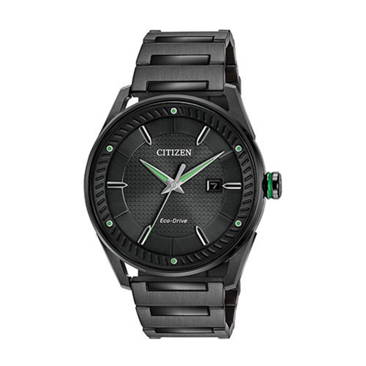 MENS ECO-DRIVE CTO BLACK ION-PLATED WATCH BLACK DIAL