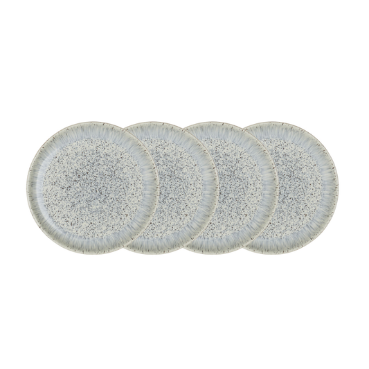DENBY HALO SPECKLE SET OF 4 MEDIUM PLATES
