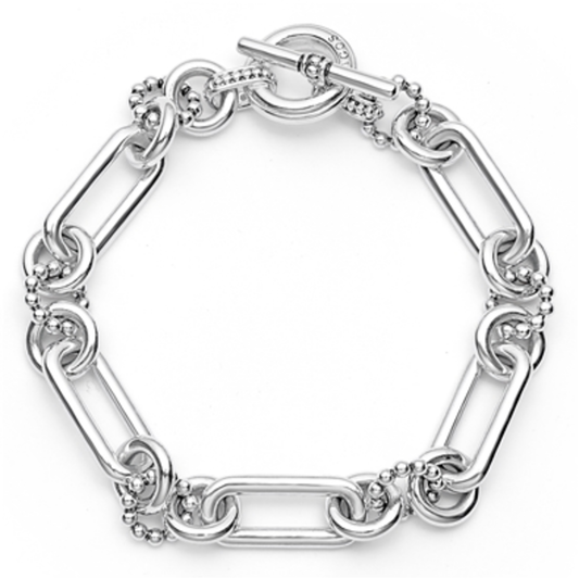 SILVER LINK BRACELET, 7.75"