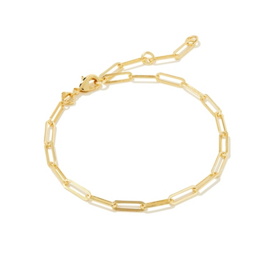 COURTNEY PAPERCLIP BRACELET, GOLD