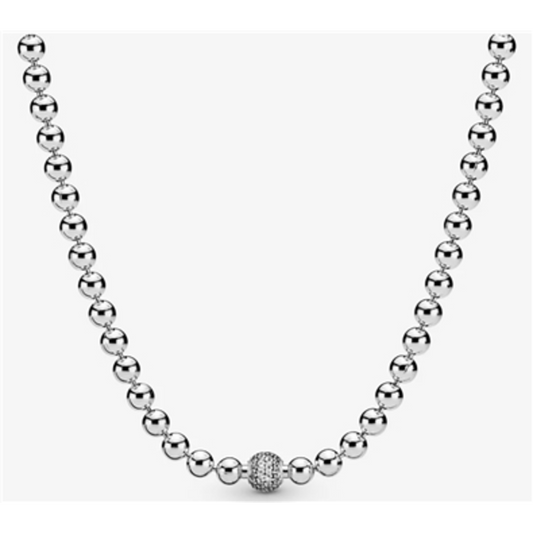 BEADS  AND  PAVE NECKLACE, 45