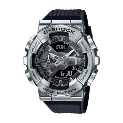 MEN'S G-SHOCK ANA-DIGI SILVER-TONE & BLACK RESIN WATCH