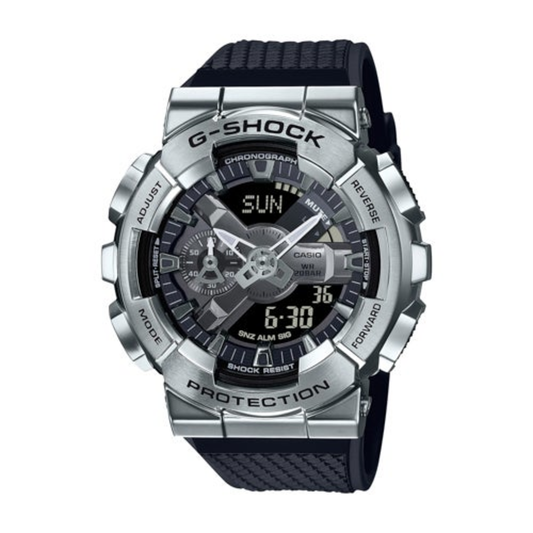 MEN'S G-SHOCK ANA-DIGI SILVER-TONE & BLACK RESIN WATCH