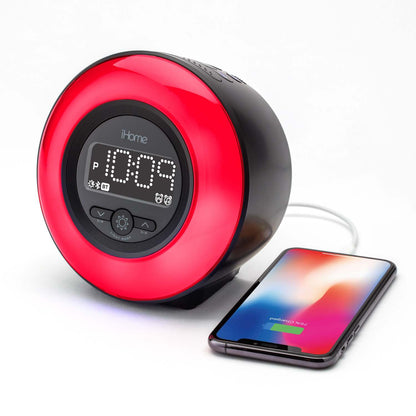 BLUETOOTH COLOR CHANGING ALARM CLOCK RADIO W/ USB CHARGING