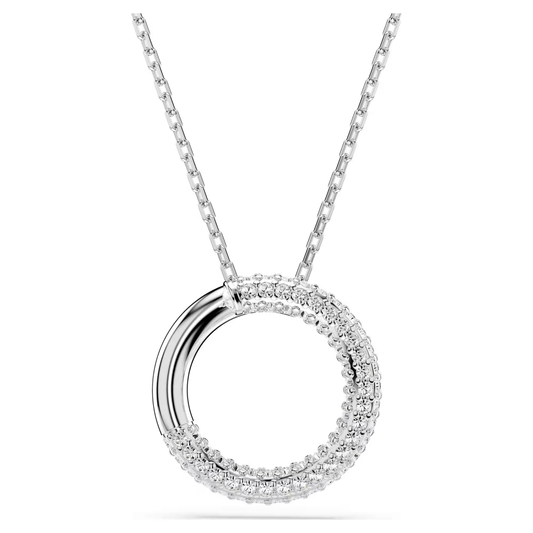 SWAROVSKI DEXTERA PENDANT, PAVÉ, WHITE, RHODIUM PLATED