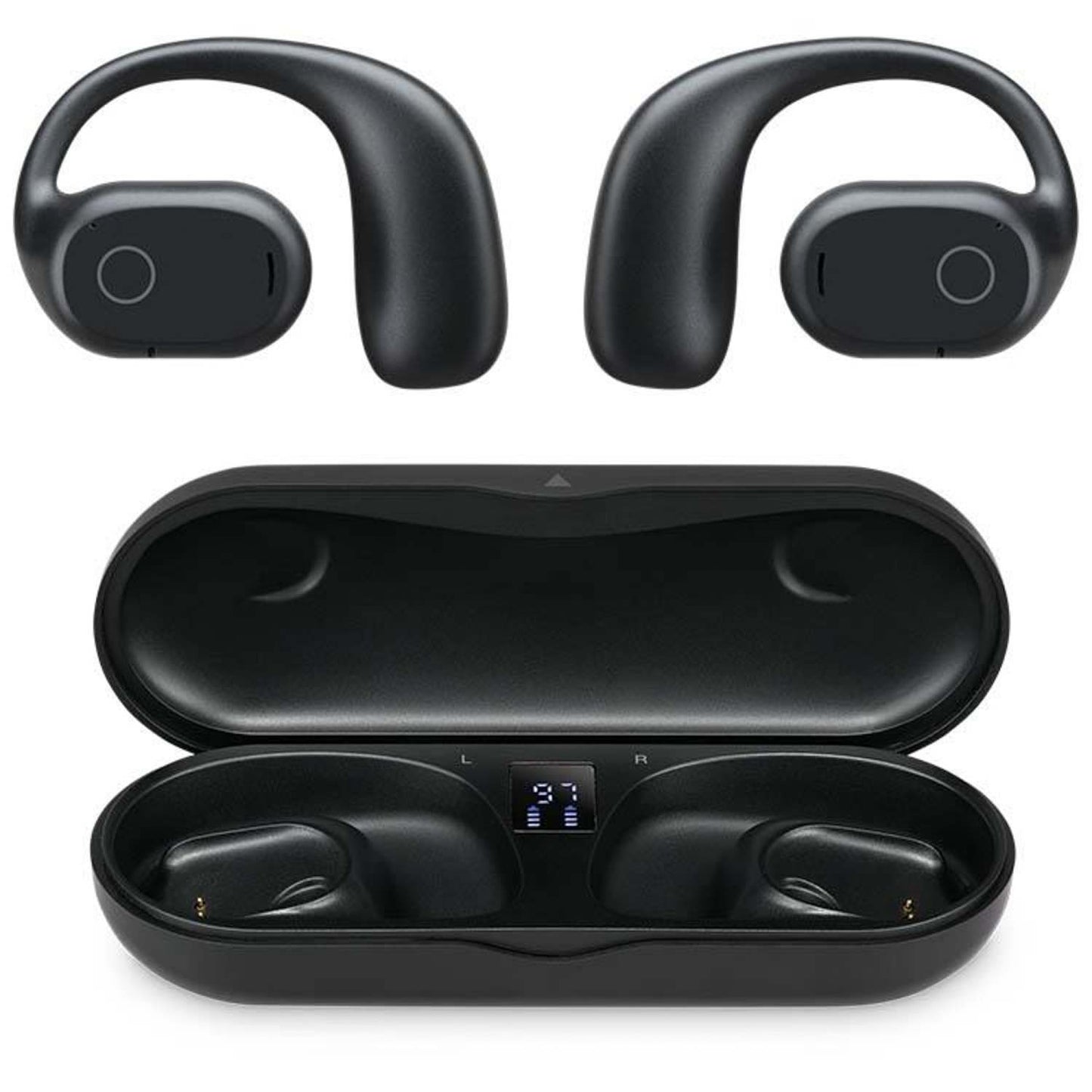 CLEAR TRULY WIRELESS OPEN EAR EARBUDS BLACK