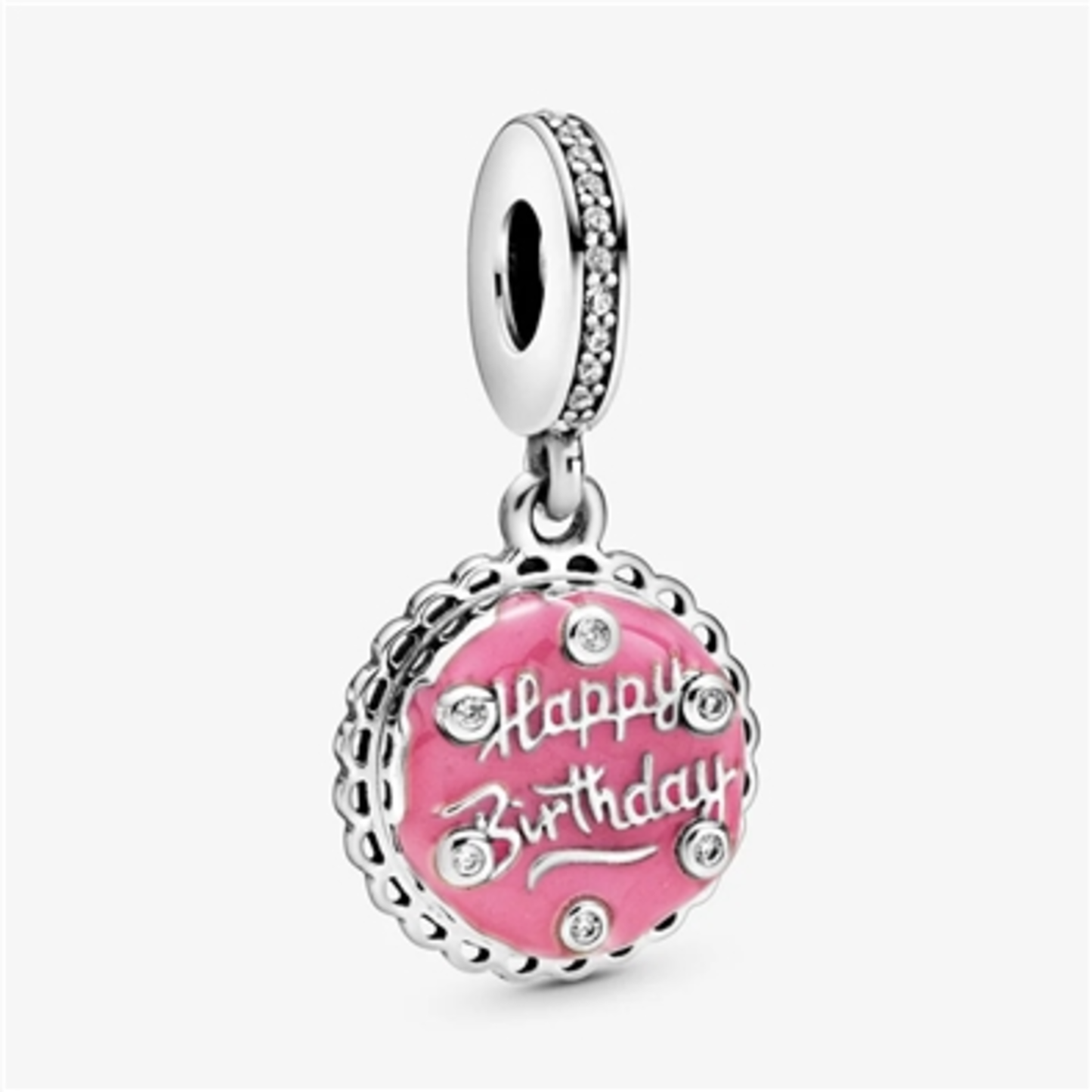 PINK BIRTHDAY CAKE DANGLE CHARM, MULTICOLOR