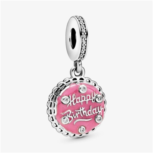 PINK BIRTHDAY CAKE DANGLE CHARM, MULTICOLOR