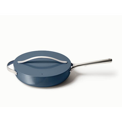 4.5QT NONSTICK CERAMIC SAUTE PAN W/ LID NAVY