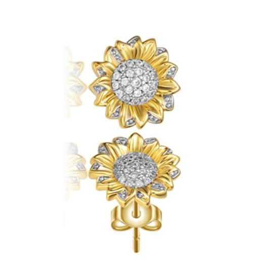 14K GOLD CLASSIC FLOWER EARRINGS, GOLD