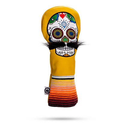 MUSTACHE SUGAR SKULL - FAIRWAY COVER YELLOW