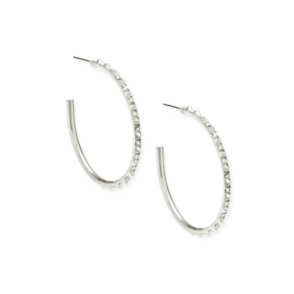 VERONICA HOOP EARRINGS, SILVER