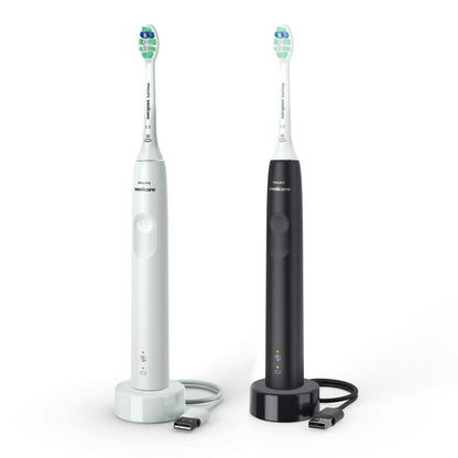 SONICARE FOR TWO 4100 POWER TOOTHBRUSHES BLACK/WHITE