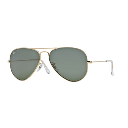 AVIATOR UNISEX SUNGLASSES POLARIZED, GOLD/CRYSTAL GREEN, 58