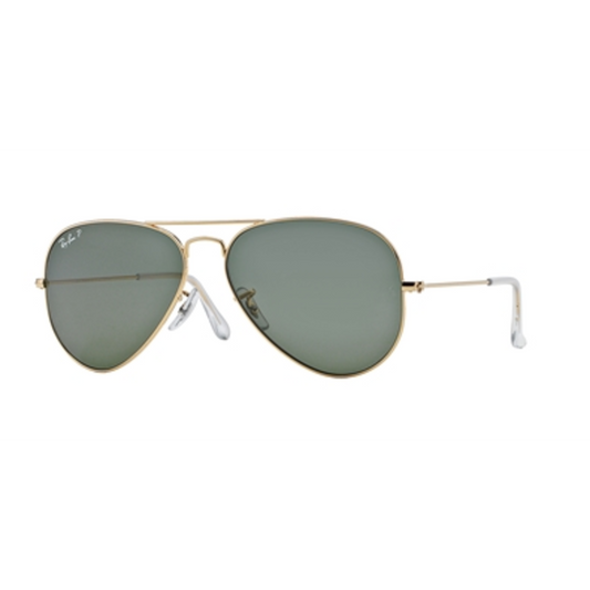 AVIATOR UNISEX SUNGLASSES POLARIZED, GOLD/CRYSTAL GREEN, 58