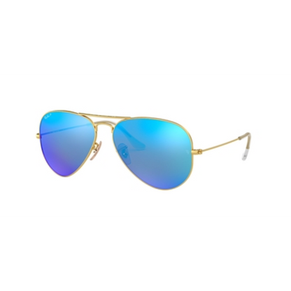 AVIATOR FLASH SUNGLASSES POLARIZED, GOLD, BLUE, 58