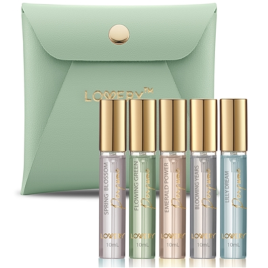 TRAVEL PERFUME GIFT SET, GREEN, 5 PIECES