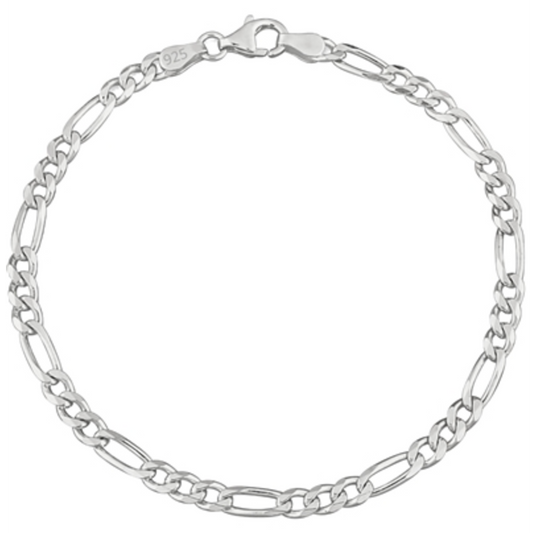 STERLING SILVER 7 INCH BRACELET, SILVER, 7"
