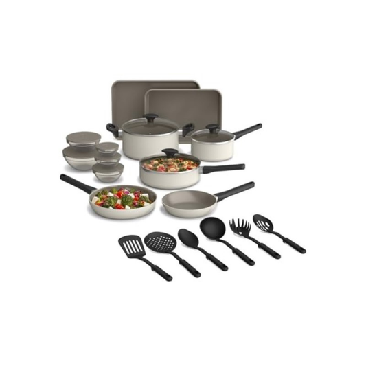 21 PIECE NON-STICK KITCHEN SET - (OATMILK)
