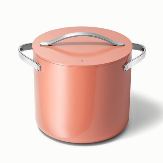 12QT NONSTICK CERAMIC STOCKPOT W/ LID PERRACOTTA