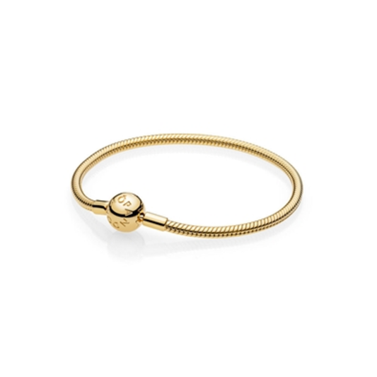 MOMENTS SNAKE CHAIN GOLD PLATED BRACELET, 8.3"
