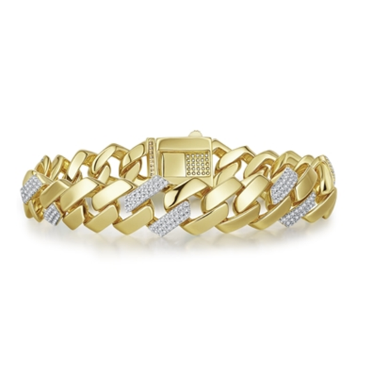 14K YELLOW GOLD SHINE CHAIN BRACELET, GOLD, 7.5"