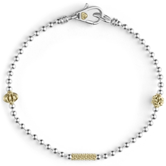 TWO-TONE CAVIAR BEADED BRACELET, 6