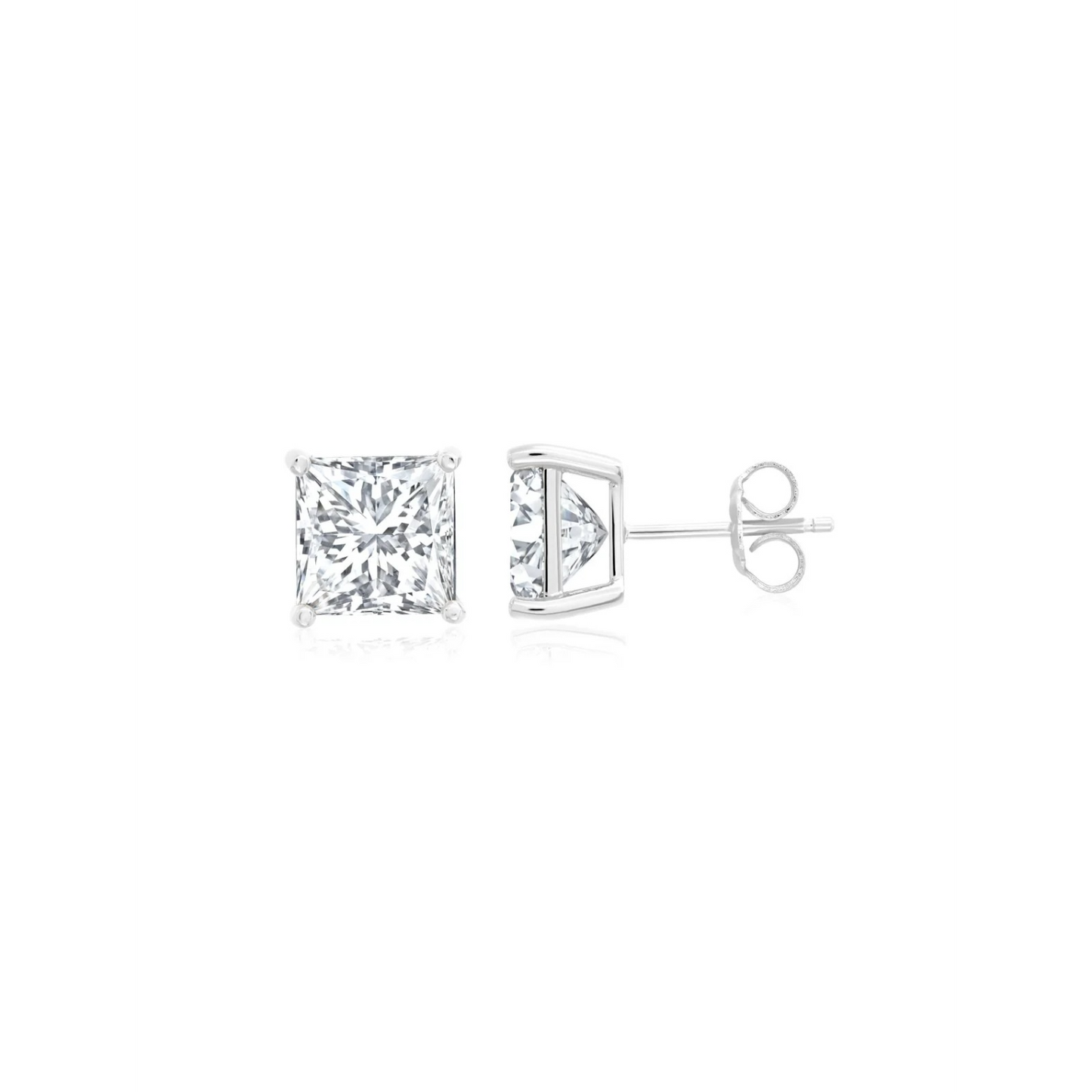 CRISLU MENS SQUARE CUT CZ STUD IN PURE PLATINUM