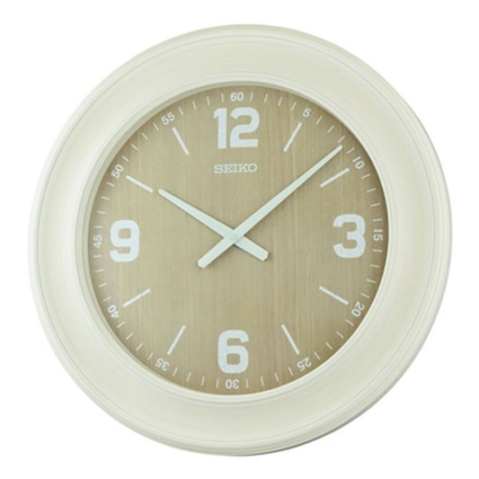 BEECHWOOD WALL CLOCK, WHITE