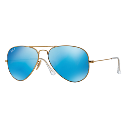 RAY-BAN POLARIZED AVIATOR FLASH LENS SUNGLASSES